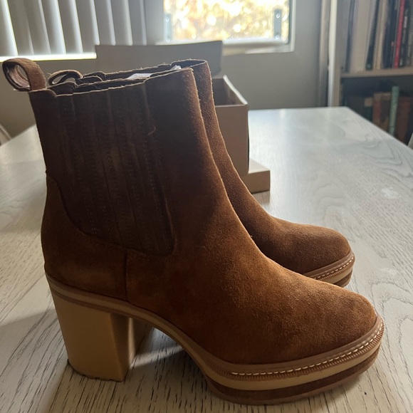 Steve Madden Lenny Suede Ankle Boots Chestnut - Picture 3 of 7